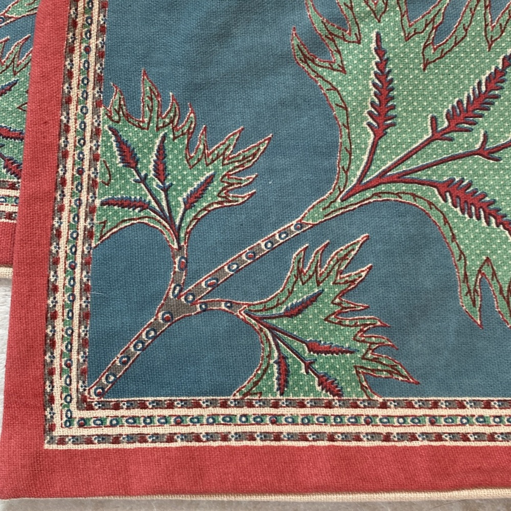 NWT Fabindia Blue Inaya cotton printed accent throw pillow covers SET OF TWO - Picture 4 of 12